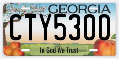 GA license plate CTY5300
