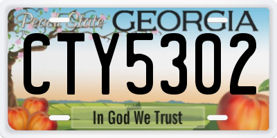 GA license plate CTY5302