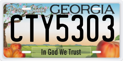 GA license plate CTY5303