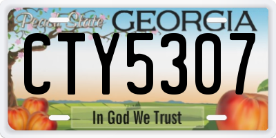 GA license plate CTY5307