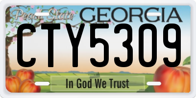 GA license plate CTY5309