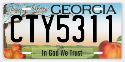 GA license plate CTY5311