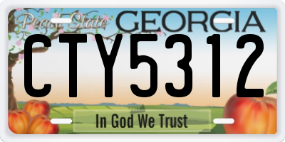 GA license plate CTY5312