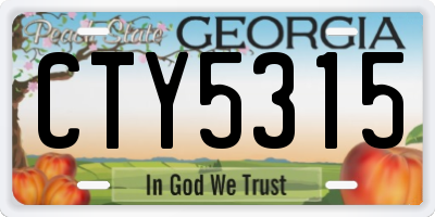 GA license plate CTY5315
