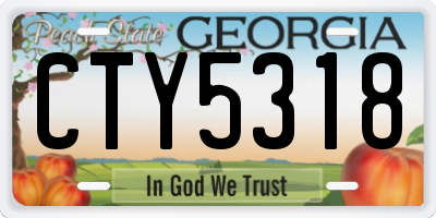 GA license plate CTY5318