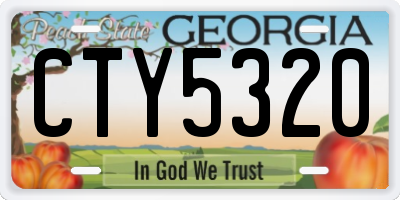 GA license plate CTY5320