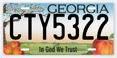GA license plate CTY5322