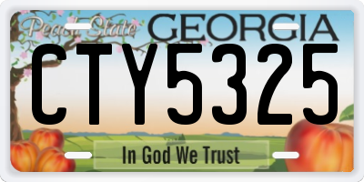 GA license plate CTY5325