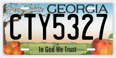 GA license plate CTY5327