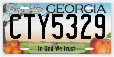 GA license plate CTY5329
