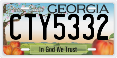 GA license plate CTY5332