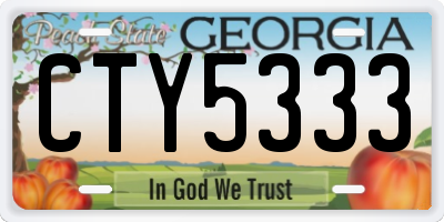 GA license plate CTY5333
