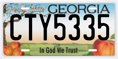 GA license plate CTY5335