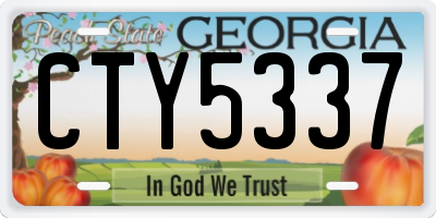 GA license plate CTY5337