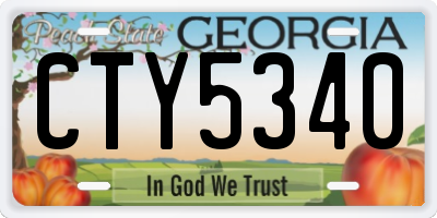 GA license plate CTY5340