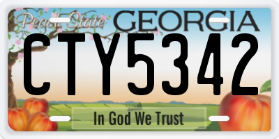 GA license plate CTY5342