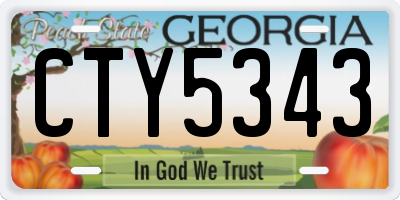 GA license plate CTY5343