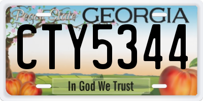 GA license plate CTY5344
