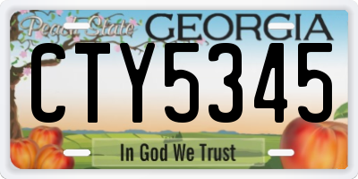 GA license plate CTY5345