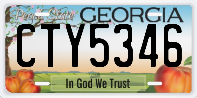 GA license plate CTY5346