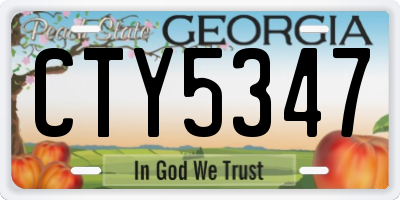 GA license plate CTY5347