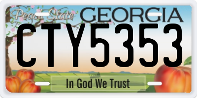 GA license plate CTY5353