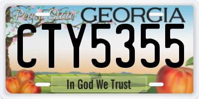 GA license plate CTY5355