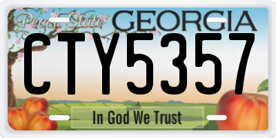 GA license plate CTY5357