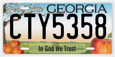 GA license plate CTY5358