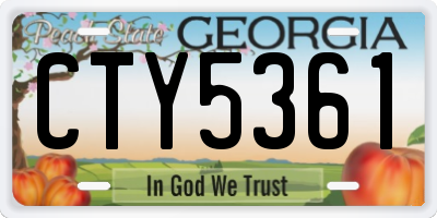 GA license plate CTY5361