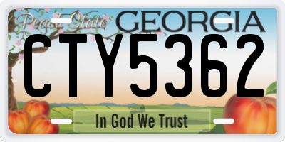 GA license plate CTY5362