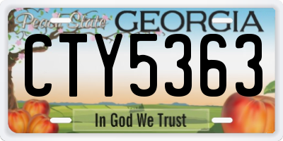 GA license plate CTY5363