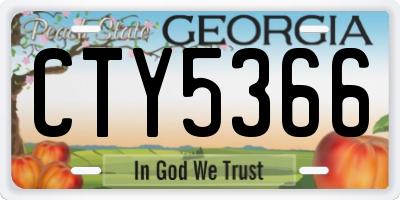 GA license plate CTY5366