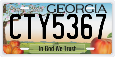 GA license plate CTY5367