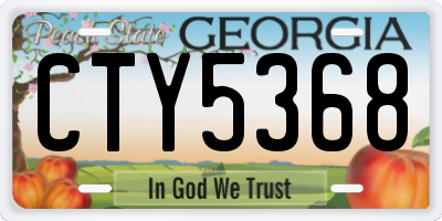 GA license plate CTY5368