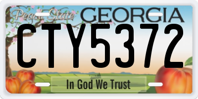 GA license plate CTY5372