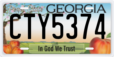 GA license plate CTY5374