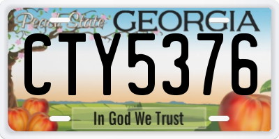 GA license plate CTY5376