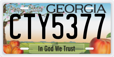 GA license plate CTY5377