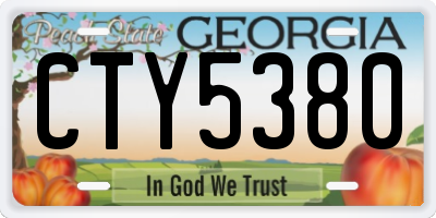 GA license plate CTY5380