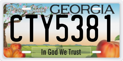 GA license plate CTY5381