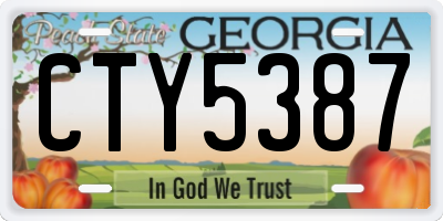GA license plate CTY5387