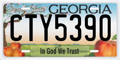 GA license plate CTY5390