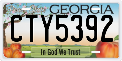 GA license plate CTY5392