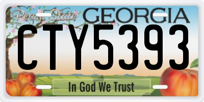 GA license plate CTY5393
