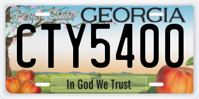 GA license plate CTY5400