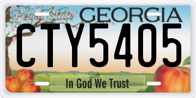 GA license plate CTY5405