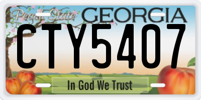 GA license plate CTY5407