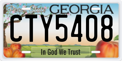 GA license plate CTY5408