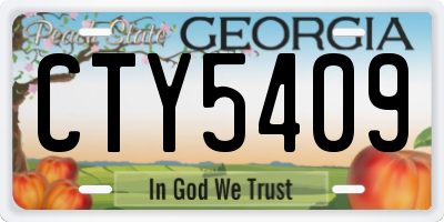 GA license plate CTY5409